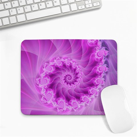 Silky Pink Spiral Fractal  Small Mousepad from ArtsNow.com Front