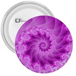 Silky Pink Spiral Fractal  3  Button