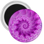 Silky Pink Spiral Fractal  3  Magnet