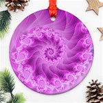 Silky Pink Spiral Fractal  Ornament (Round)