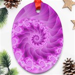 Silky Pink Spiral Fractal  Ornament (Oval)