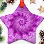 Silky Pink Spiral Fractal  Ornament (Star)