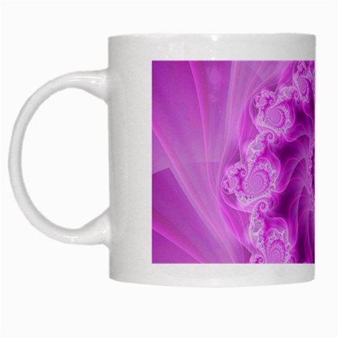 Silky Pink Spiral Fractal  White Mug from ArtsNow.com Left