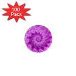 Silky Pink Spiral Fractal  1  Mini Magnet (100 pack) 