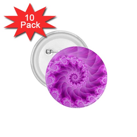 Silky Pink Spiral Fractal  1.75  Button (10 pack)  from ArtsNow.com Front