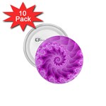 Silky Pink Spiral Fractal  1.75  Button (10 pack) 