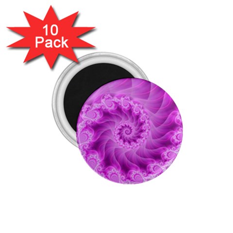 Silky Pink Spiral Fractal  1.75  Magnet (10 pack)  from ArtsNow.com Front