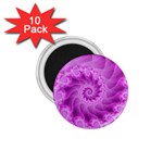 Silky Pink Spiral Fractal  1.75  Magnet (10 pack) 