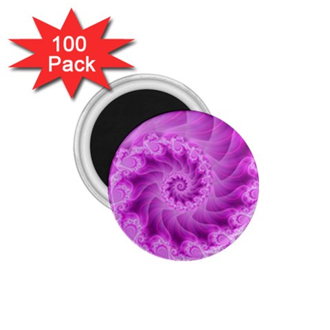 Silky Pink Spiral Fractal  1.75  Magnet (100 pack)  from ArtsNow.com Front