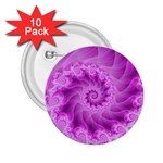 Silky Pink Spiral Fractal  2.25  Button (10 pack)