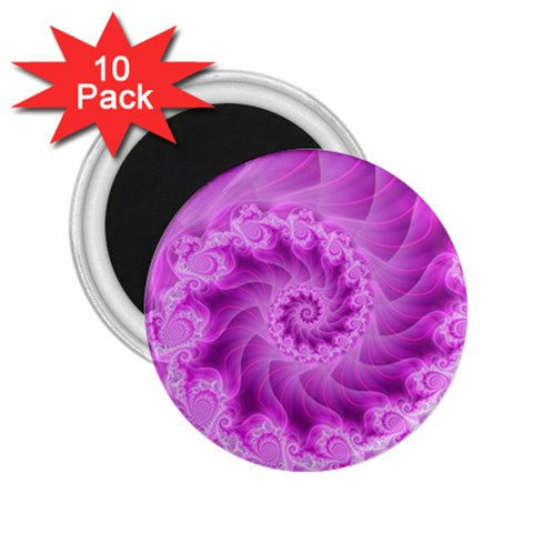 Silky Pink Spiral Fractal  2.25  Magnet (10 pack) from ArtsNow.com Front