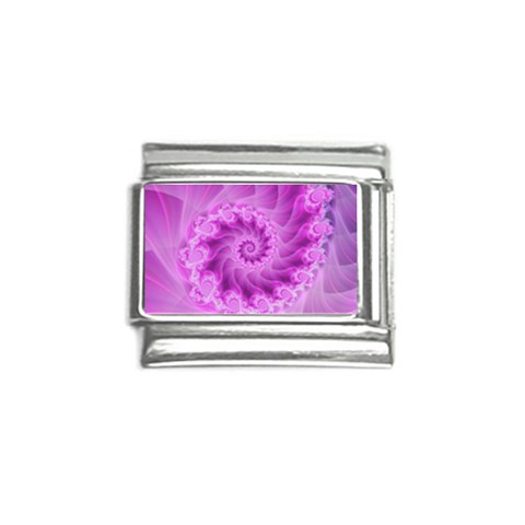 Silky Pink Spiral Fractal  Italian Charm (9mm) from ArtsNow.com Front