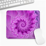 Silky Pink Spiral Fractal  Large Mousepad