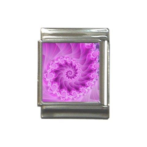 Silky Pink Spiral Fractal  Italian Charm (13mm) from ArtsNow.com Front