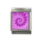 Silky Pink Spiral Fractal  Italian Charm (13mm)