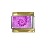 Silky Pink Spiral Fractal  Gold Trim Italian Charm (9mm)