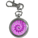 Silky Pink Spiral Fractal  Key Chain Watch