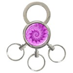 Silky Pink Spiral Fractal  3-Ring Key Chain