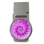 Silky Pink Spiral Fractal  Money Clip (Round)