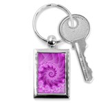 Silky Pink Spiral Fractal  Key Chain (Rectangle)