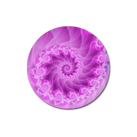 Silky Pink Spiral Fractal  Magnet 3  (Round) from ArtsNow.com Front