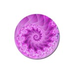 Silky Pink Spiral Fractal  Magnet 3  (Round)