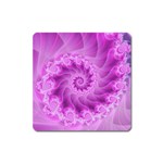 Silky Pink Spiral Fractal  Magnet (Square)