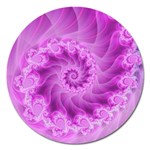 Silky Pink Spiral Fractal  Magnet 5  (Round)