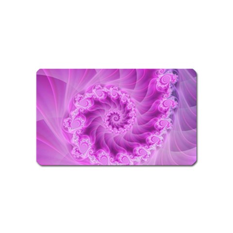 Silky Pink Spiral Fractal  Magnet (Name Card) from ArtsNow.com Front