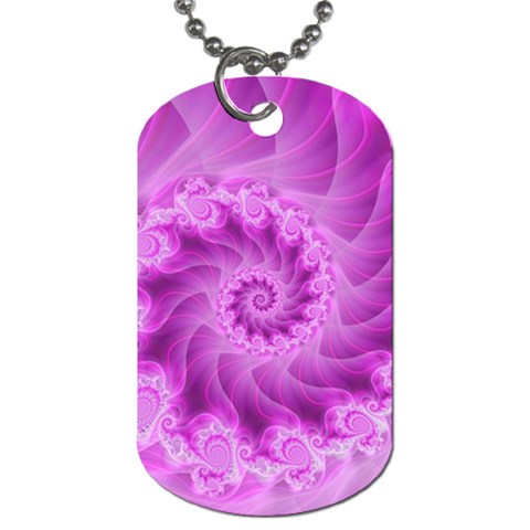 Silky Pink Spiral Fractal  Dog Tag (One Side) from ArtsNow.com Front