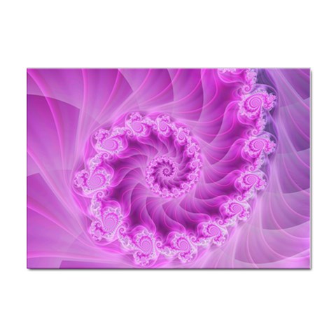 Silky Pink Spiral Fractal  Sticker A4 (10 pack) from ArtsNow.com Front