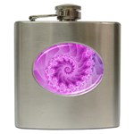 Silky Pink Spiral Fractal  Hip Flask (6 oz)