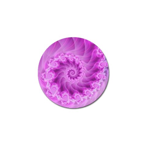 Silky Pink Spiral Fractal  Golf Ball Marker from ArtsNow.com Front