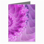 Silky Pink Spiral Fractal  Greeting Card