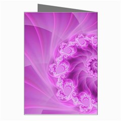 Silky Pink Spiral Fractal  Greeting Card from ArtsNow.com Right