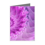 Silky Pink Spiral Fractal  Mini Greeting Card