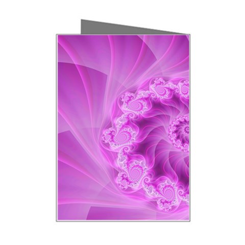 Silky Pink Spiral Fractal  Mini Greeting Card from ArtsNow.com Right