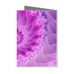 Silky Pink Spiral Fractal  Mini Greeting Cards (Pkg of 8) from ArtsNow.com Left