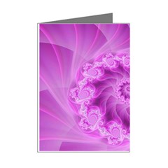 Silky Pink Spiral Fractal  Mini Greeting Cards (Pkg of 8) from ArtsNow.com Right