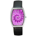 Silky Pink Spiral Fractal  Barrel Style Metal Watch