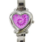 Silky Pink Spiral Fractal  Heart Italian Charm Watch