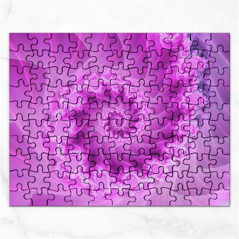 Silky Pink Spiral Fractal  Jigsaw Puzzle (Rectangular) from ArtsNow.com Front