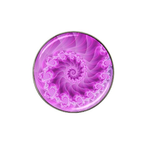 Silky Pink Spiral Fractal  Hat Clip Ball Marker from ArtsNow.com Front