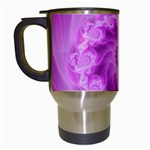 Silky Pink Spiral Fractal  Travel Mug (White)