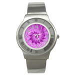 Silky Pink Spiral Fractal  Stainless Steel Watch