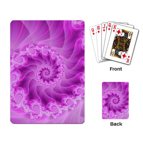 Silky Pink Spiral Fractal  Playing Cards Single Design from ArtsNow.com Back