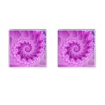 Silky Pink Spiral Fractal  Cufflinks (Square)