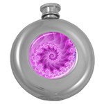 Silky Pink Spiral Fractal  Hip Flask (5 oz)