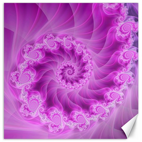 Silky Pink Spiral Fractal  Canvas 12  x 12  from ArtsNow.com 11.4 x11.56  Canvas - 1