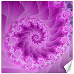 Silky Pink Spiral Fractal  Canvas 12  x 12 